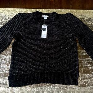 NWT Design History Black Sparkly Sweater